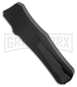 Mantis Auto Black Aluminum Stilletto OTF Knife Tanto - Satin Plain -Kershaw Store Mantis Auto OTF Drop Point Black BHQ 184440 side kc large