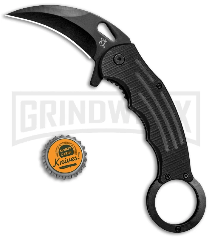 Mantis Black G-10 Spring Assisted Karambit Knife - Black Plain 6 Mantis Black G-10 Spring Assisted Karambit Knife - Black Plain - Image 4