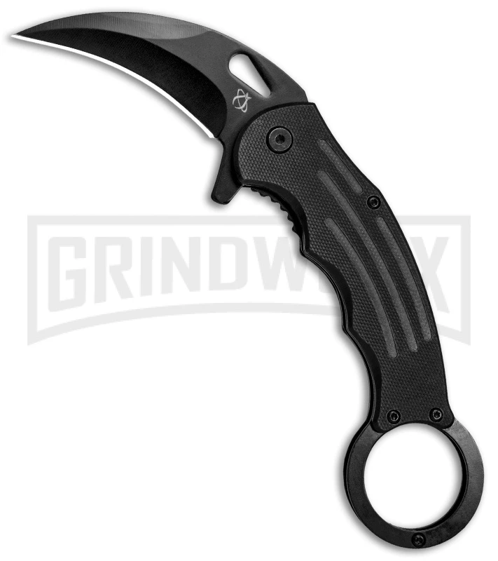 Mantis Black G-10 Spring Assisted Karambit Knife - Black Plain 3 Mantis Black G-10 Spring Assisted Karambit Knife - Black Plain