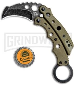 Mantis Vuja De Desert G-10 Balisong Karambit Butterfly Knife - Black SW Plain -Kershaw Store Mantis Vuja De Balisong Karambit Crossover Desert Tan G 10 Black SW MANMK4DTSW BHQ 56613 jr bottlecap large