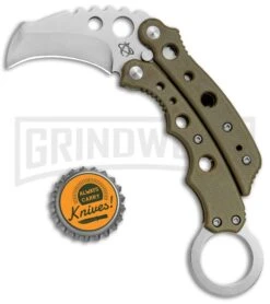 Mantis Vuja De Desert Tan G-10 Balisong Karambit Butterfly Knife - Satin Plain -Kershaw Store Mantis Vuja De Balisong Karambit Crossover Desert Tan G 10 Satin MANMK4DT BHQ 56612 jr bottlecap large