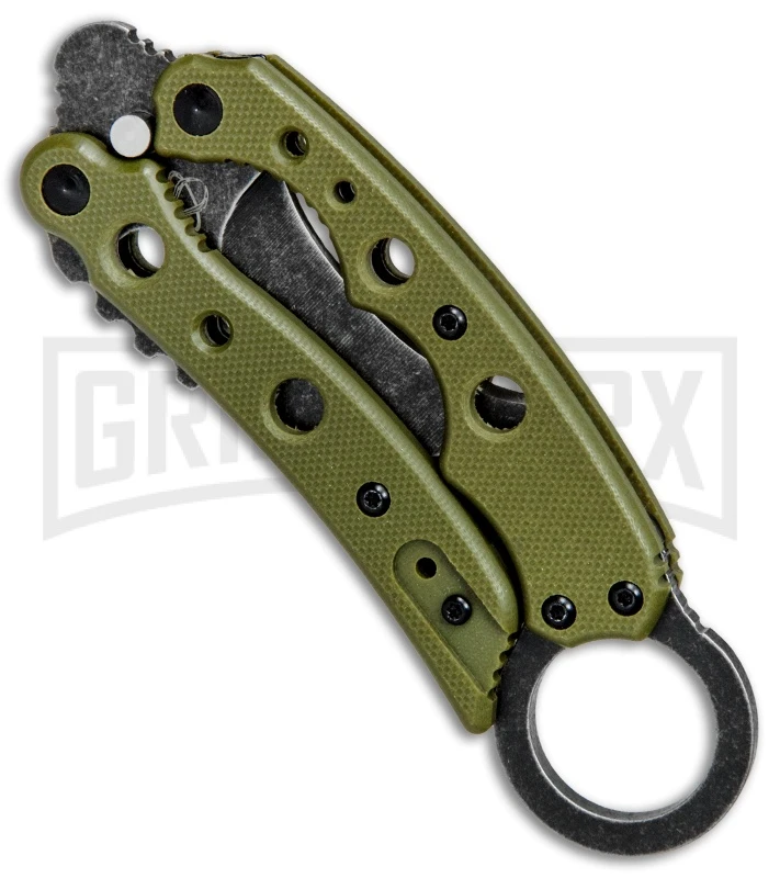 Mantis Vuja De Green G-10 Balisong Karambit Butterfly Knife - Black SW Plain 4 Mantis Vuja De Green G-10 Balisong Karambit Butterfly Knife - Black SW Plain - Image 2