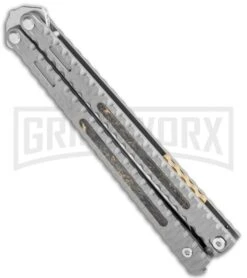 Maxace Knives Balisong Obsidian Titanium Handles CF Inlay (4" Satin) -Kershaw Store Maxace Knives Balisong Obsidian Ti CF Inlay Satin BHQ 120300 jr spine large