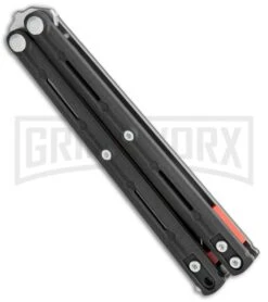 Maxace Knives Balisong Serpent Striker II Black G-10 - Satin Drop Point Plain -Kershaw Store Maxace Knives Balisong Serpent Striker II Black G 10 Satin DP BHQ 120303 jr spine large