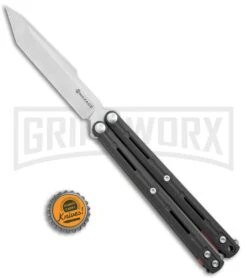 Maxace Knives Balisong Serpent Striker II Black G-10 - Satin Tanto Plain -Kershaw Store Maxace Knives Balisong Serpent Striker II Black G 10 Tanto Satin BHQ 120304 jr bottlecap large