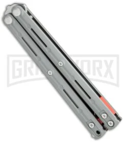Maxace Knives Balisong Serpent Striker II Gray G-10 - Satin Tanto Plain -Kershaw Store Maxace Knives Balisong Serpent Striker II Grey G 10 Tanto Satin BHQ 120306 jr spine large