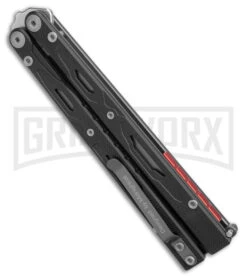 Maxace Unicorn Black G-10 Balisong Butterfly Knife - Bowie Satin Plain -Kershaw Store Maxace Unicorn Balisong Butterfly Black G10 Satin Bowie GX 40489 jr side large