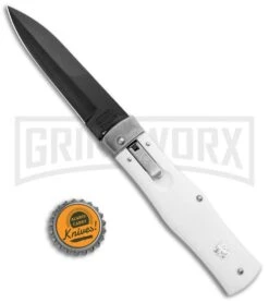 Mikov 241 Predator ABS White Automatic Lever Lock Knife - Black Bayo 9 Mikov 241 Predator ABS White Automatic Lever Lock Knife - Black Bayo -Kershaw Store Mikov 241 Predator LL Auto ABS White Black Bayo BHQ 102913 jr bottlecap large