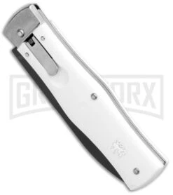 Mikov 241 Predator ABS White Automatic Lever Lock Knife - Black Bayo 7 Mikov 241 Predator ABS White Automatic Lever Lock Knife - Black Bayo -Kershaw Store Mikov 241 Predator LL Auto ABS White Black Bayo BHQ 102913 jr spine large