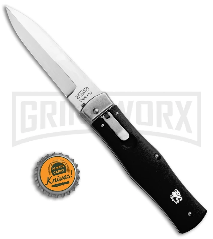 Mikov 241 Predator ABS Black Automatic Lever Lock Knife - Bayo Polish Plain 6 Mikov 241 Predator ABS Black Automatic Lever Lock Knife - Bayo Polish Plain - Image 4