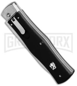 Mikov 241 Predator ABS Black Automatic Lever Lock Knife - Bayo Polish Plain 7 Mikov 241 Predator ABS Black Automatic Lever Lock Knife - Bayo Polish Plain -Kershaw Store Mikov 241 Predator LL Auto Bayo Black Polish BHQ 91967 jr spine large