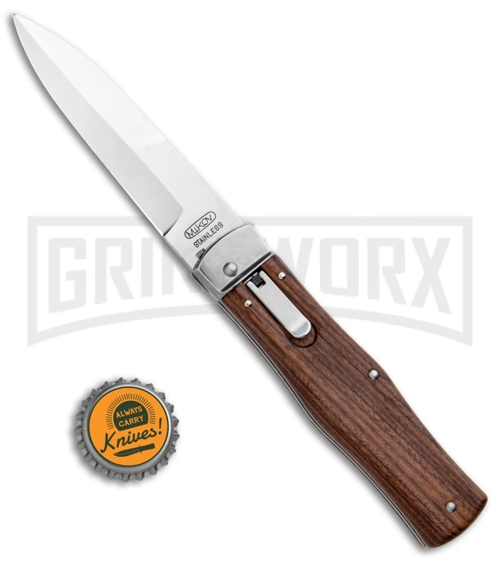 Mikov 241 Predator Wood Automatic Leverlock Knife Bayo 6 Mikov 241 Predator Wood Automatic Leverlock Knife Bayo - Image 4