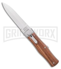 Mikov 241 Predator Wood Automatic Leverlock Knife Pocket Clip