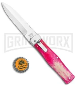Mikov 241 Predator Lilac Dyed Bone Automatic Lever Lock Knife - Bayo -Kershaw Store Mikov 241 Predator Lilac Dyed Bone Auto LL Bayo BHQ 104170 jr bottlecap large