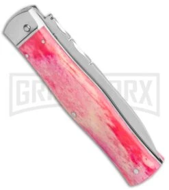 Mikov 241 Predator Lilac Dyed Bone Automatic Lever Lock Knife - Bayo -Kershaw Store Mikov 241 Predator Lilac Dyed Bone Auto LL Bayo BHQ 104170 jr side large