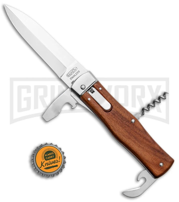 Mikov 241 Predator Wood Automatic Leverlock Knife Multi Tool -Pocket Clip 7 Mikov 241 Predator Wood Automatic Leverlock Knife Multi Tool -Pocket Clip - Image 5