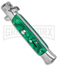 Milano 9" Green Acrylic Bayonet (4" Satin) -Kershaw Store Milano 9in Green Acrylic Bayonet Satin GX 37523 jr spine large