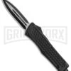 Trooper OTF Textured Black Automatic Dagger Knife - Two-Tone Plain 2 Trooper OTF Textured Black Automatic Dagger Knife - Two-Tone Plain -Kershaw Store New Style OTF Auto Textured Grid Scales Dagger TT GX 38554 jr large