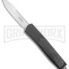 No Limit Knives Instigator Black OTF Automatic Knife - Satin Drop Point Plain
