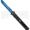 Paragon Estiletto Black Bolt Automatic OTF Knife - Blue Tanto 1 Paragon Estiletto Black Bolt Automatic OTF Knife - Blue Tanto -Kershaw Store Paragon Estiletto Tanto OTF Auto Black Lightning Bolt Blue Serr EST T LB B CBLU BHQ 103600 jr large