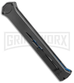 Paragon Estiletto Black Bolt Automatic OTF Knife - Blue Tanto -Kershaw Store Paragon Estiletto Tanto OTF Auto Black Lightning Bolt Blue Serr EST T LB B CBLU BHQ 103600 jr side large