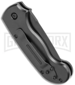 Paragon Snapper Black Automatic Knife -Black Drop Point -Kershaw Store Paragon Snapper Black Auto Black BHQ 122942 jr side large