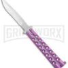 Light Purple Balisong Butterfly Knife - Satin Plain -Kershaw Store Pink Balisong Butterfly Satin Plain GX 37427 jr large