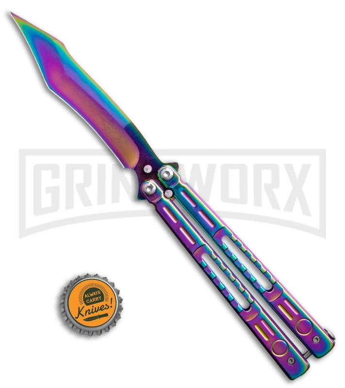 Chalkhill Balisong Spectrum Butterfly Knife - Skeletonized Handles 6 Chalkhill Balisong Spectrum Butterfly Knife - Skeletonized Handles - Image 4