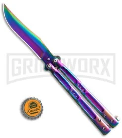 Rainbow Balisong Butterfly Knife -Kershaw Store Rainbow Balisong Butterfly Knife GX 37610 td size large