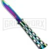 Monarch Integral Black Balisong Butterfly Knife - Spectrum Plain -Kershaw Store Rainbow Balisong Butterfly Knife GX 37611 td large