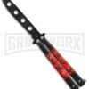 Red Demon Trainer Balisong Butterfly Knife - Black Plain -Kershaw Store Red Demon Trainer butterfly black BP 20689 er large