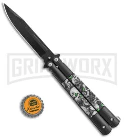 Regal Flipper Black Demon Balisong Butterfly Knife - Black Plain -Kershaw Store Regal Flipper Black Demon Balisong Black Plain GBS1712BF BP 23755 jr bottlecap large