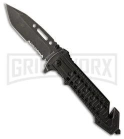Renegade Tactical Steel Steam Punk Black Spring Assisted Knife - Black Stonewash