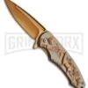 Rite Edge Night Howler Gold Spring Assisted Knife - Gold Plain -Kershaw Store Rite Edge Night Howler Gold Gold BHQ 43547 er large