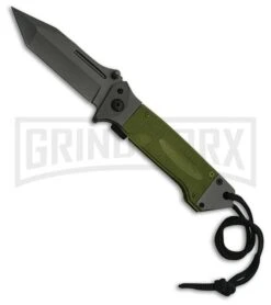 Rite Edge Verdant OD Green G-10 Spring Assisted Knife - Black Plain