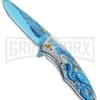 Rite Edge Mermaid Blue Spring Assisted Knife - Blue Plain