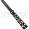Ronin Gear Black Balisong Trainer Butterfly Knife - Black Plain -Kershaw Store Ronin Gear Black Balisong Butterfly Trainer Black BHQ 177223 jr large