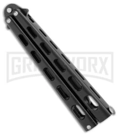 Ronin Gear Black Balisong Trainer Butterfly Knife - Black Plain -Kershaw Store Ronin Gear Black Balisong Butterfly Trainer Black BHQ 177223 jr spine large