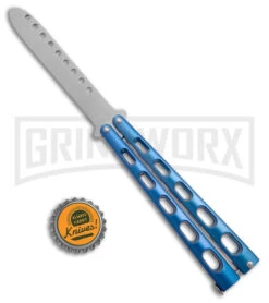 Ronin Gear Blue Balisong Trainer Butterfly Knife - Satin Plain -Kershaw Store Ronin Gear Blue Balisong Butterfly Trainer Satin BHQ 177221 jr bottlecap large