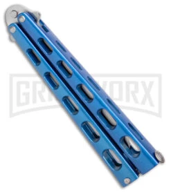 Ronin Gear Blue Balisong Trainer Butterfly Knife - Satin Plain -Kershaw Store Ronin Gear Blue Balisong Butterfly Trainer Satin BHQ 177221 jr spine large