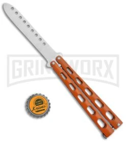 Ronin Gear Orange Balisong Trainer Butterfly Knife - Satin Plain 9 Ronin Gear Orange Balisong Trainer Butterfly Knife - Satin Plain -Kershaw Store Ronin Gear Orange Balisong Trainer Butterfly Satin GX 37346 jr bottlecap large