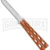 Ronin Gear Orange Balisong Trainer Butterfly Knife - Satin Plain -Kershaw Store Ronin Gear Orange Balisong Trainer Butterfly Satin GX 37346 jr large