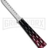 Ronin Gear Red/Black Balisong Trainer Butterfly Knife - Satin Plain -Kershaw Store Ronin Gear Red Black Butterfly Practice Trainer CHINA BK3RD BHQ 89894 jr large
