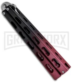Ronin Gear Red/Black Balisong Trainer Butterfly Knife - Satin Plain -Kershaw Store Ronin Gear Red Black Butterfly Practice Trainer CHINA BK3RD BHQ 89894 jr side large