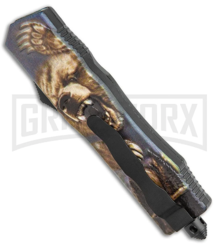 Rumble Black D/A OTF Automatic Knife Dagger Grizzly - Two Tone Plain 5 Rumble Black D/A OTF Automatic Knife Dagger Grizzly - Two Tone Plain - Image 3