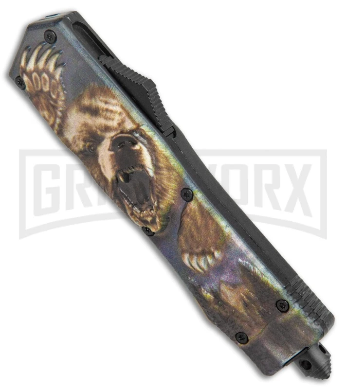Rumble Black D/A OTF Automatic Knife Dagger Grizzly - Two Tone Plain 4 Rumble Black D/A OTF Automatic Knife Dagger Grizzly - Two Tone Plain - Image 2