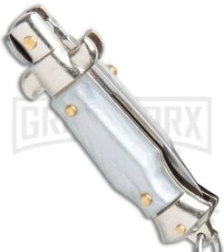 SKM 2.75" Italian Stiletto Keychain Gray Automatic Knife 8 SKM 2.75" Italian Stiletto Keychain Gray Automatic Knife -Kershaw Store SKM 2.75in Keychain Stiletto Auto Gray Satin Flat BHQ 51051 jr side large