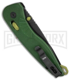 SOG Aegis AT Black Tanto AT-XR Lock Knife Forest/Moss GRN W/Safety -Kershaw Store SOG Aegis AT Tanto AT XR Lock Knife Forest Moss GRN w Safey 3in Black BHQ 170626 td side large