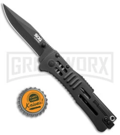 SOG Black SlimJim Black Spring Assisted Knife - Black Plain -Kershaw Store SOG SlimJim Black Assisted Opening Black BHQ 11534 jr bottlecap large