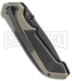 Smith And Wesson S.A. OD Green Spring Assisted Knife - Black Serrated -Kershaw Store SW S.A. Thumb Stud Spring Assisted Knife OD Green Aluminum Black BHQ 93636 kp side large